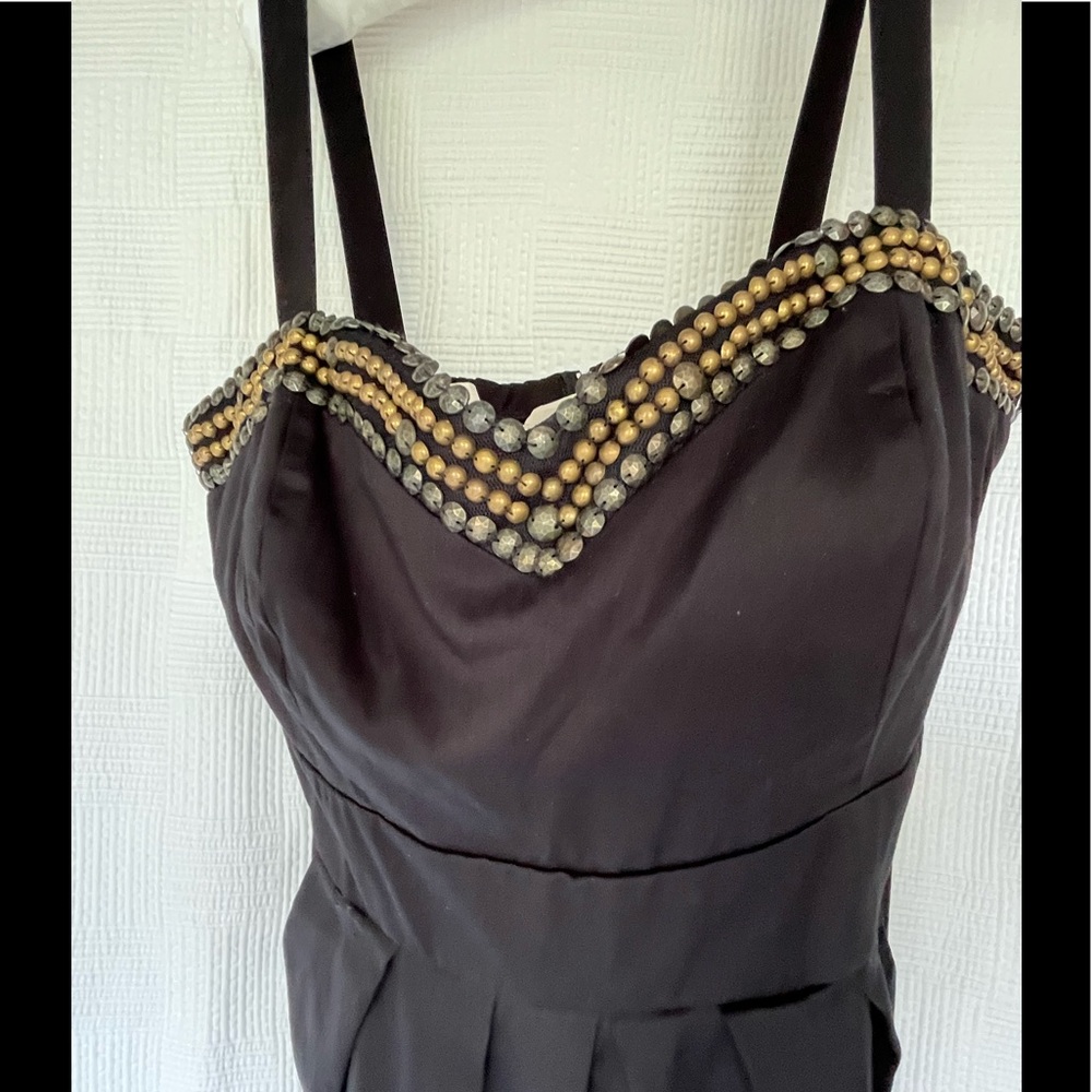 Hollywood style black dress 16W. Studded bodice pockets perfect for fall! Reposh